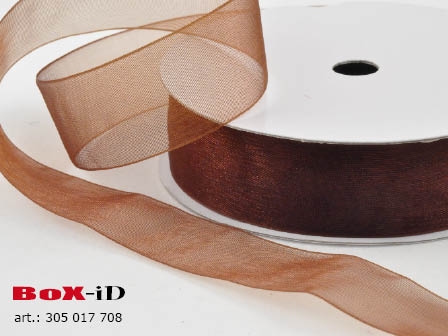 Organza woven edge Color 708 brown 25mm x 25m